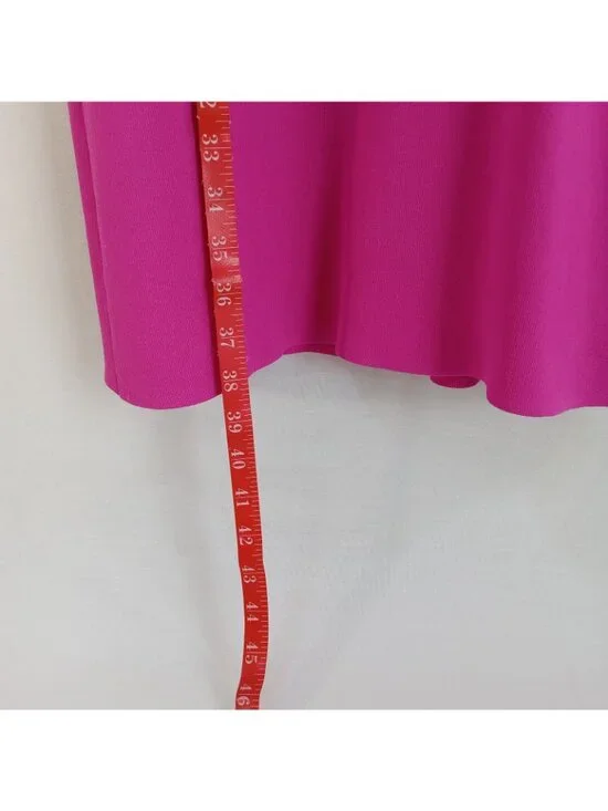 Michael Kors Women's Magenta Mock Neck Knit Sheath Dress Hot Pink LARGE Stretch - Picture 5 of 16